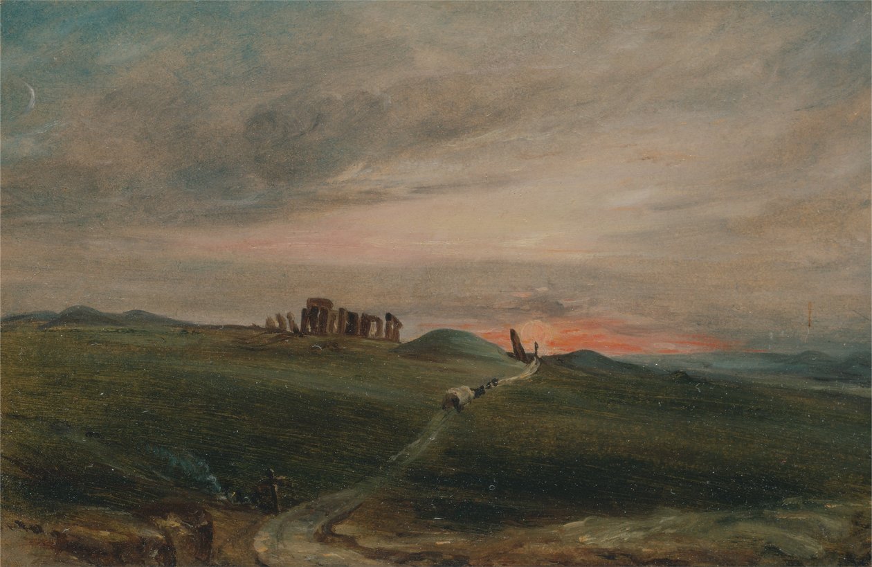 Stonehenge o zachodzie słońca autorstwa John Constable