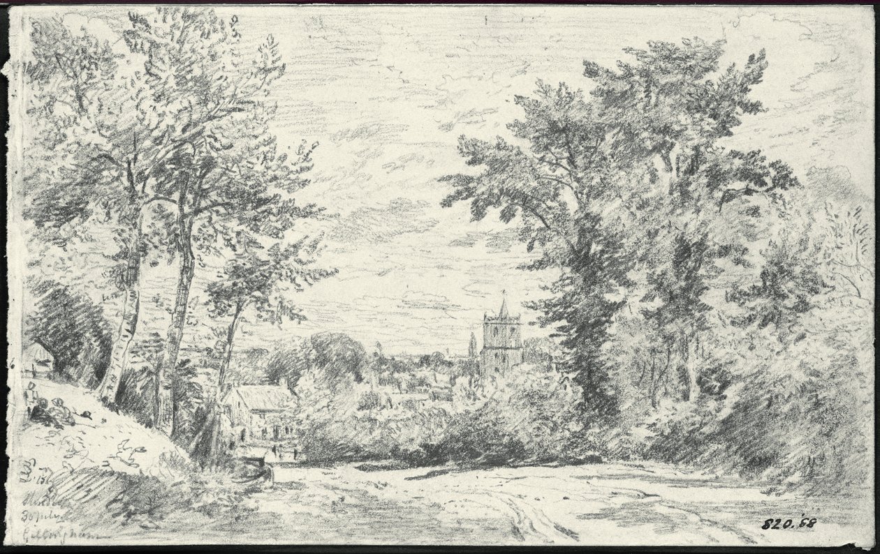 Wejście do Gillingham, Dorset (ołówek) autorstwa John Constable