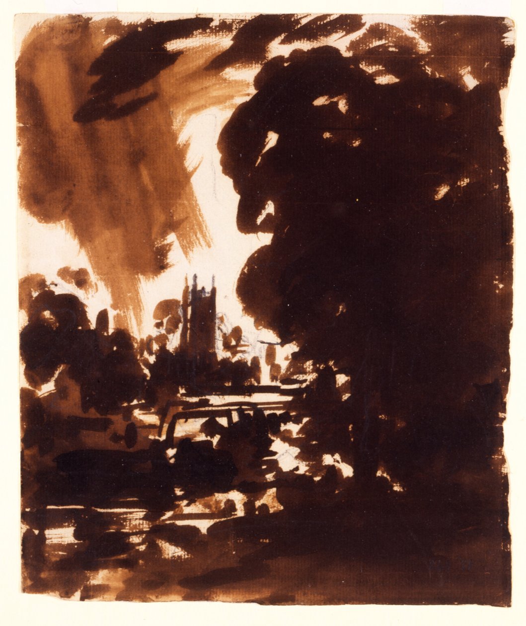 Drzewa i odcinek wody na Stour autorstwa John Constable