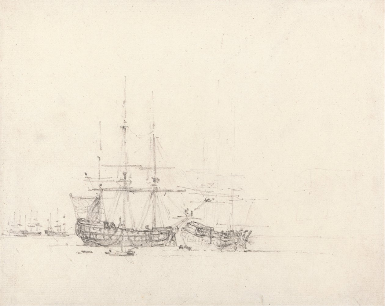 Dwa statki na kotwicy autorstwa John Constable