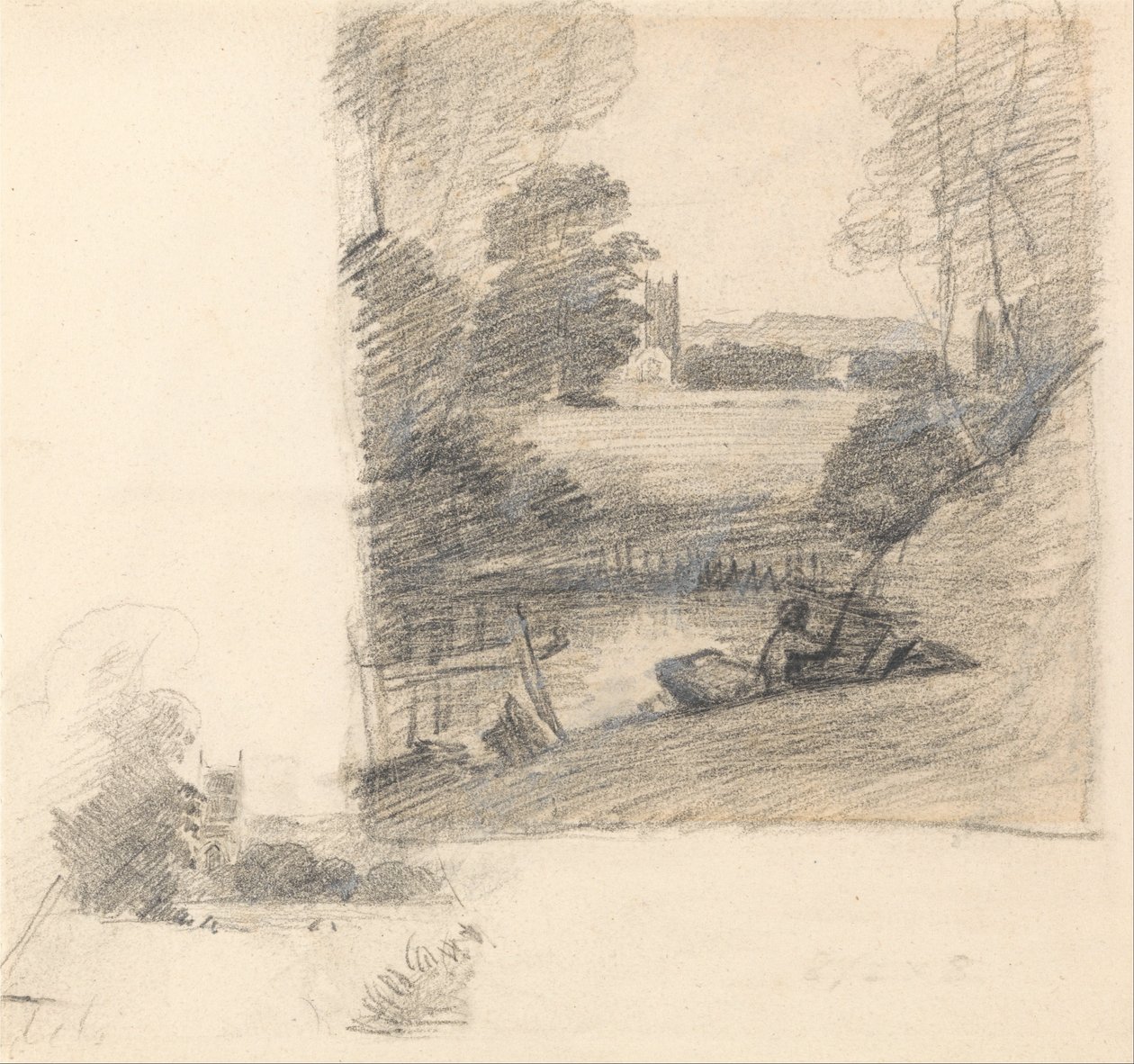 Dwa studia o kościele Dedham ze Wschodu autorstwa John Constable