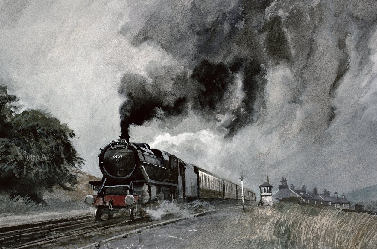 Pociąg parowy w Garsdale, Cumbria autorstwa John Cooke