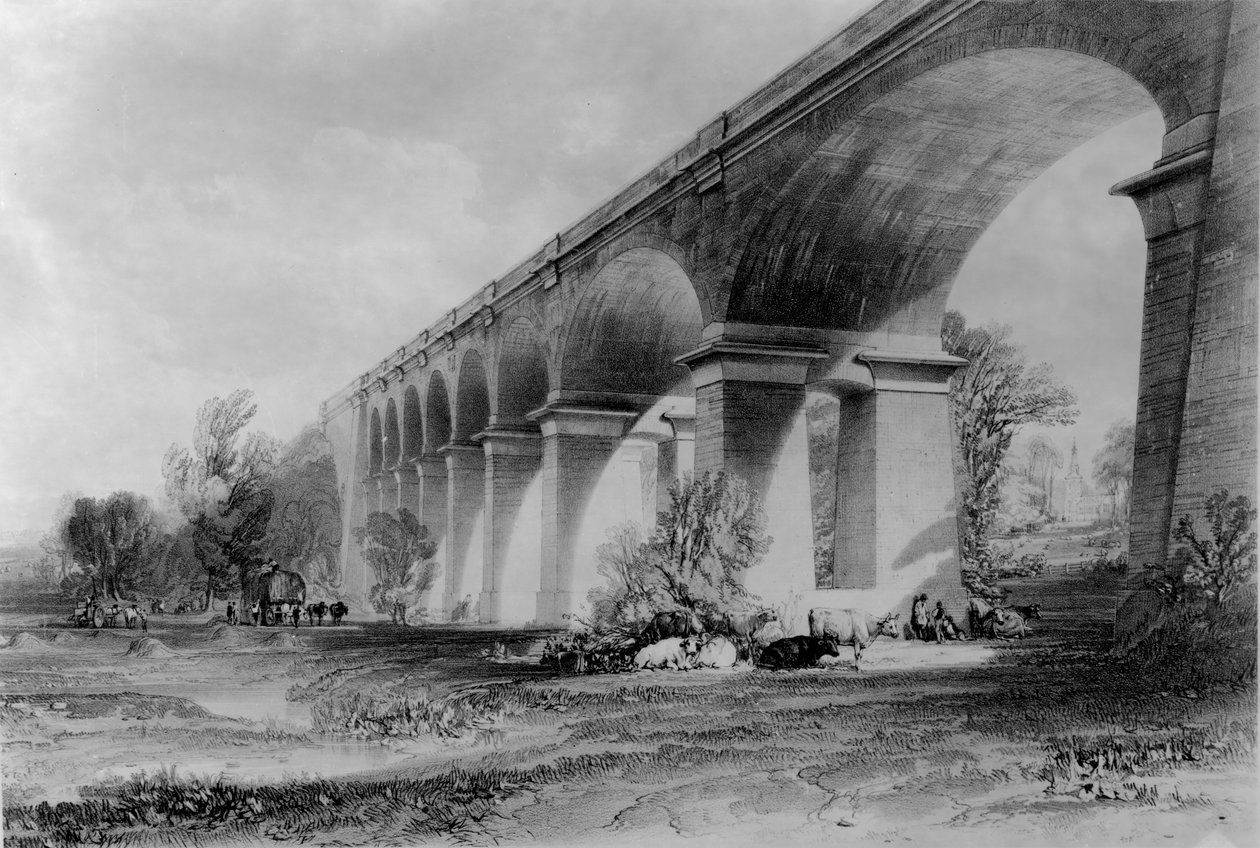Wiadukt Wharncliffe, ok. 1840 r. autorstwa John Cooke Bourne