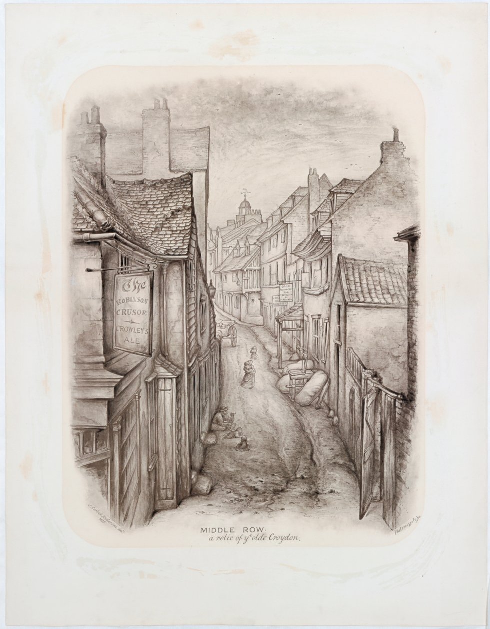 Middle Row, Croydon, 1875 (atrament) autorstwa John Corbet Anderson