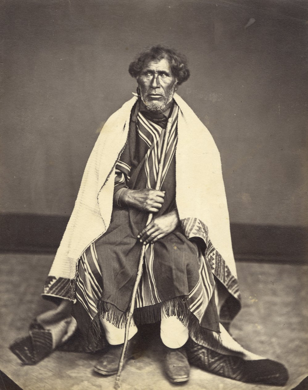 Król Tairoa, c.1860 (druk albumowy) autorstwa John Nicol Crombie