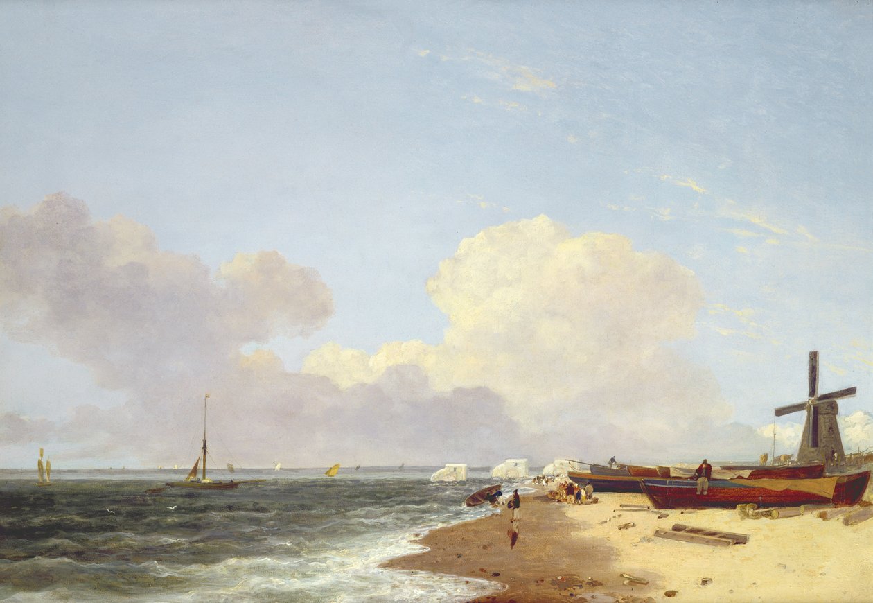 Plaża Yarmouth, patrząc na północ - rano autorstwa John Crome