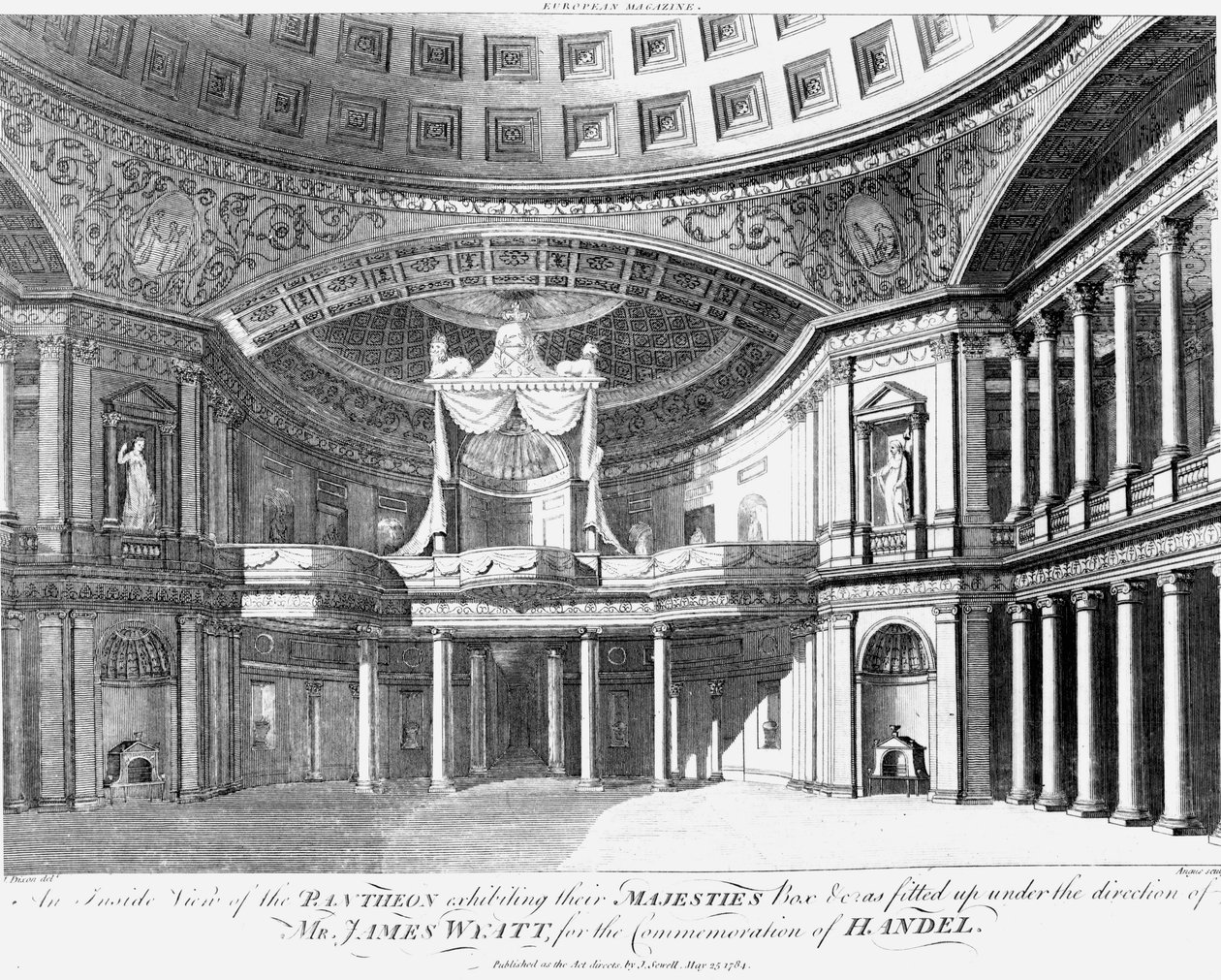 Widok wnętrza Panteonu, Oxford Street, Londyn, 1784 autorstwa John Dixon