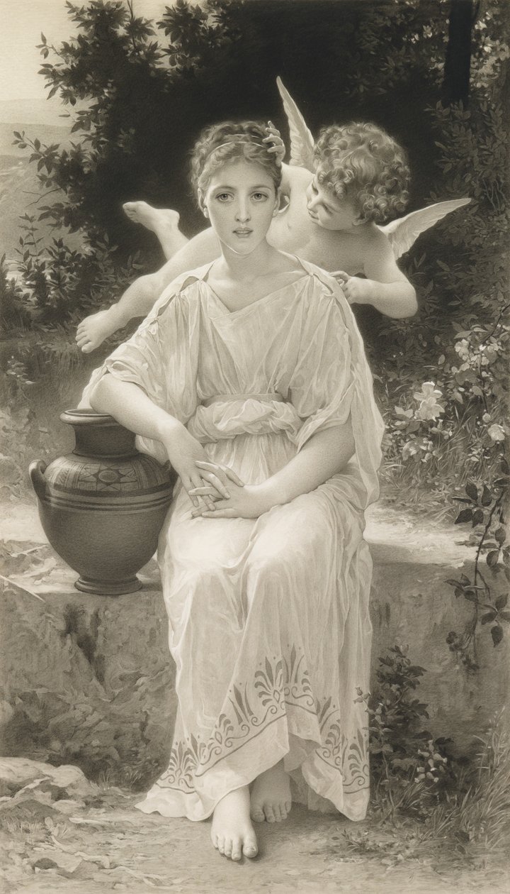 Pierwszy szept miłości po Bouguereau autorstwa John Douglas Miller