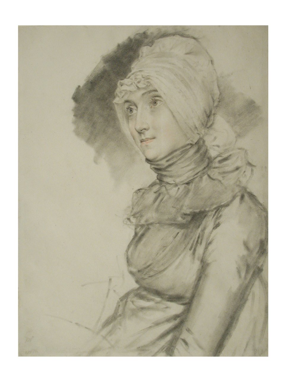 Pani Croad, zdecydowana wdowa, 1806 (czarna kreda i wc na papierze) autorstwa John Downman