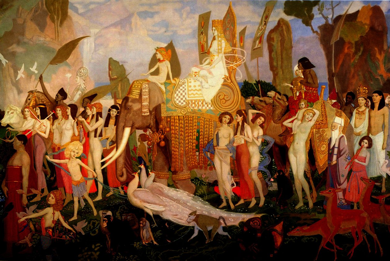 Królowa Saby, 1923 (tempera na panelu) autorstwa John Duncan