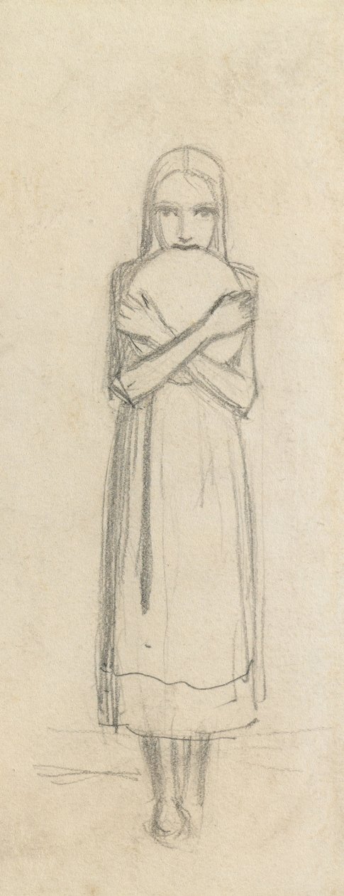 Szkic młodej dziewczyny, 1863 autorstwa John Everett Millais