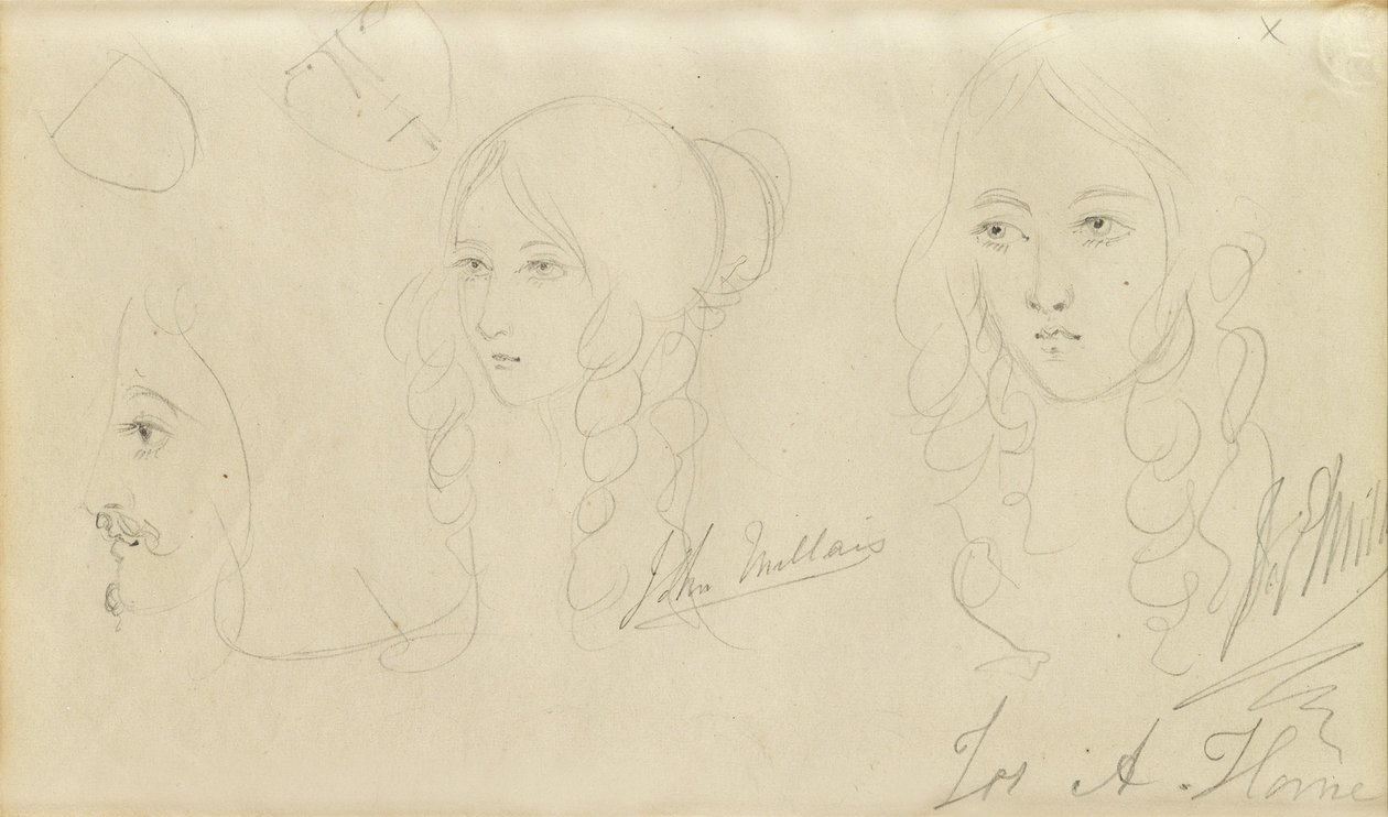 Szkice głowy dziewczyny autorstwa John Everett Millais