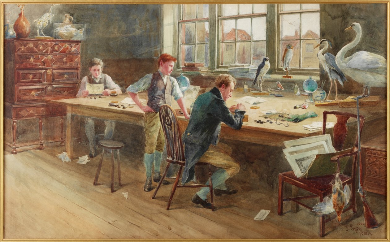 Mistrz Grawer, 1896 (gwasz, ołówek i wc na desce) autorstwa John W. Eyres