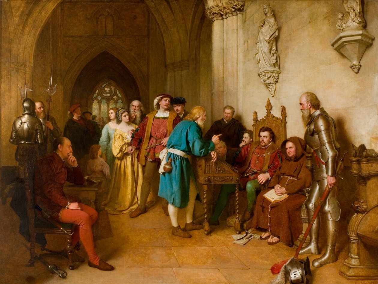 Ostrzeżenie przed Flodden, 1874 autorstwa John Faed
