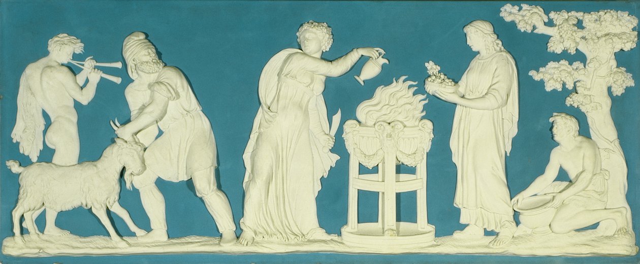Scena bachanalia, tablica Wedgwood (naczynia jaspisowe) autorstwa John Flaxman