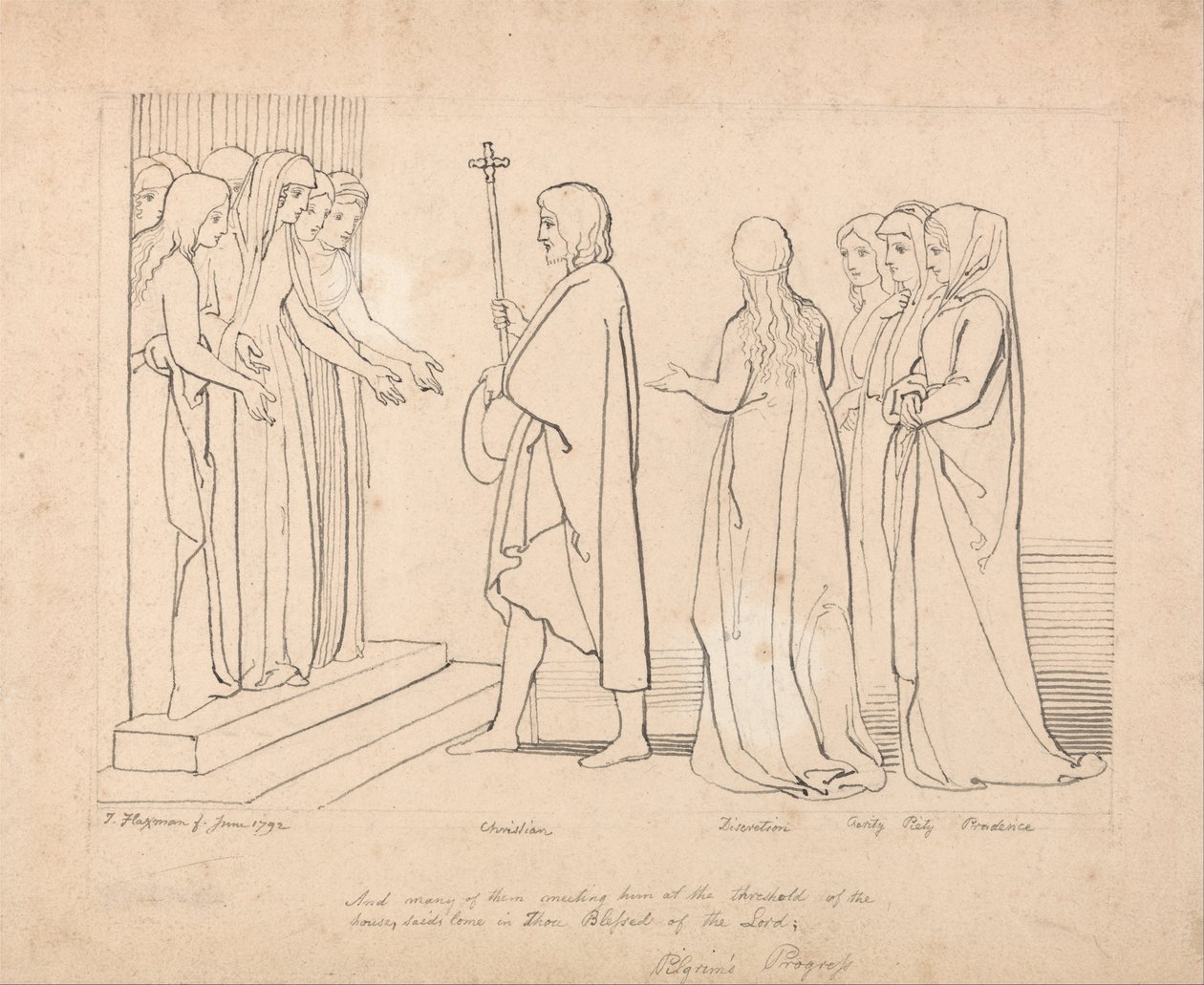 Ilustracja do "Wędrówek Pielgrzyma autorstwa John Flaxman