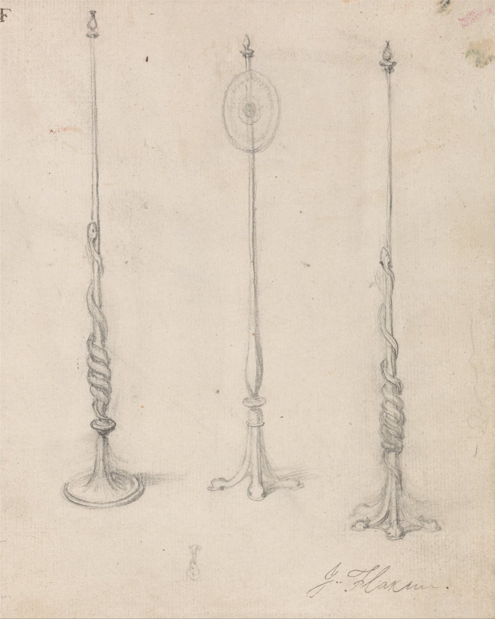 Studium trzech podstawek pod lampy autorstwa John Flaxman