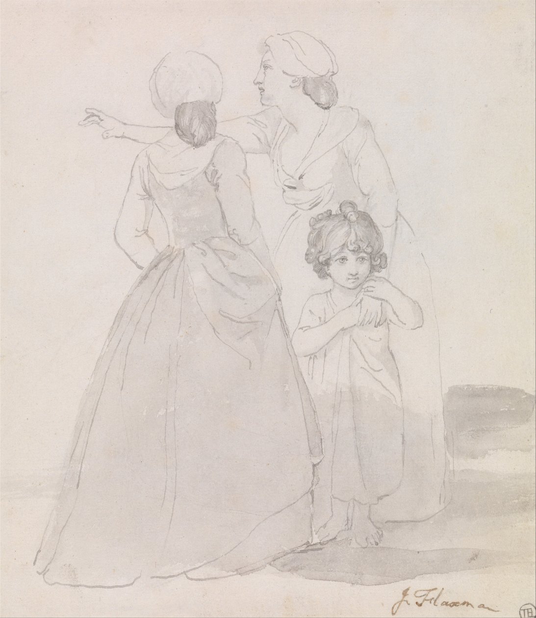 Dwie kobiety i dziecko autorstwa John Flaxman