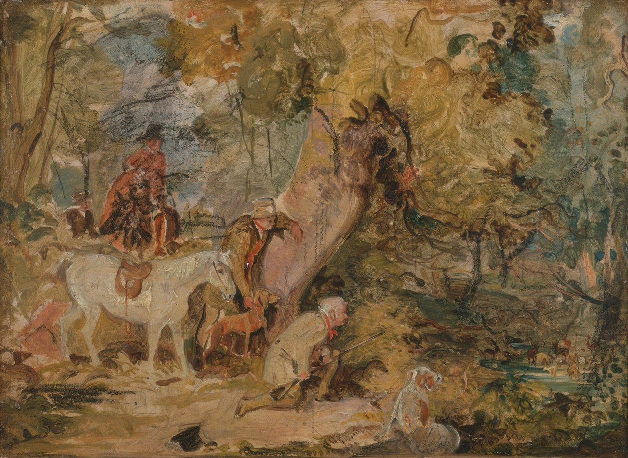 Szkic do `Leśników polujących na jelenie autorstwa John Frederick Lewis