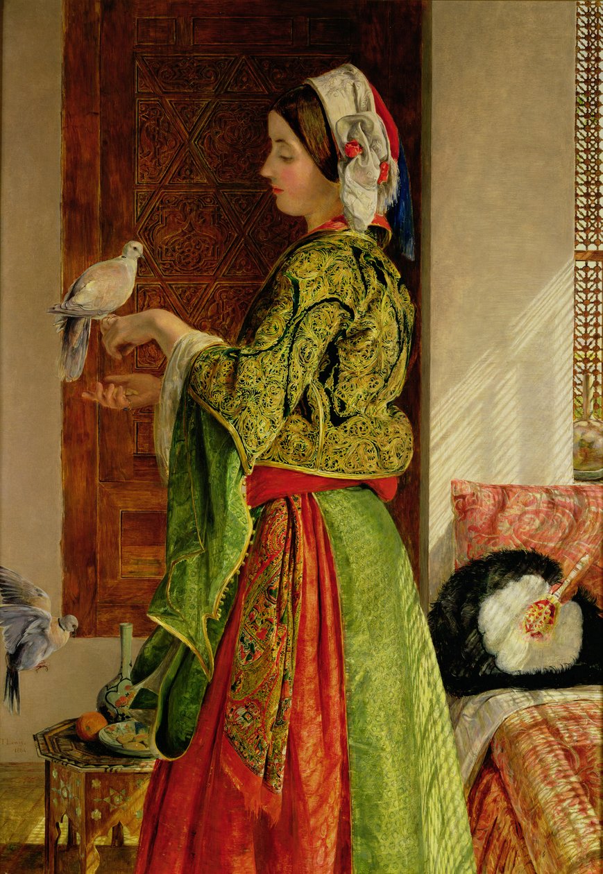 Gołębie w klatkach (patrz także 62504) autorstwa John Frederick Lewis