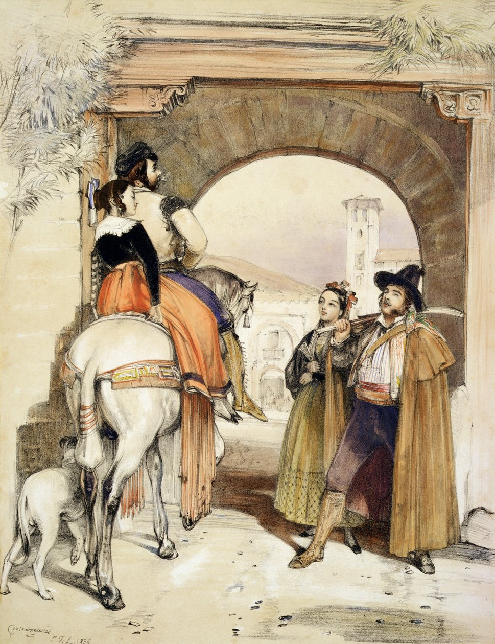 Contrabandistas, ze „Sketches of Spain”, ryty przez Charlesa Josepha Hullmandela (1789-1850), opublikowana w 1836 r. autorstwa John Frederick Lewis
