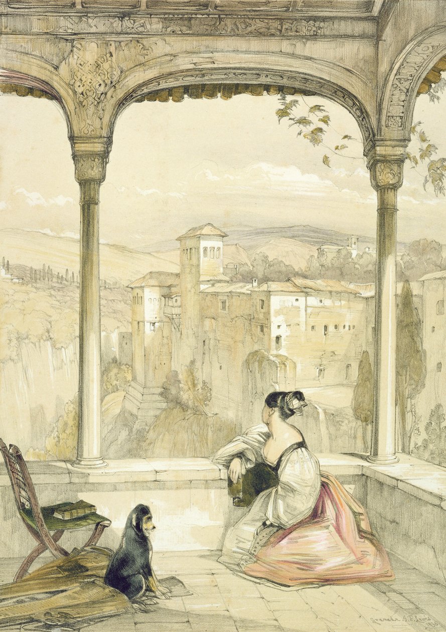 Granada (Alhambra), tablica 9 ze „Sketches of Spain”, wydana przez FG Moon, Londyn
