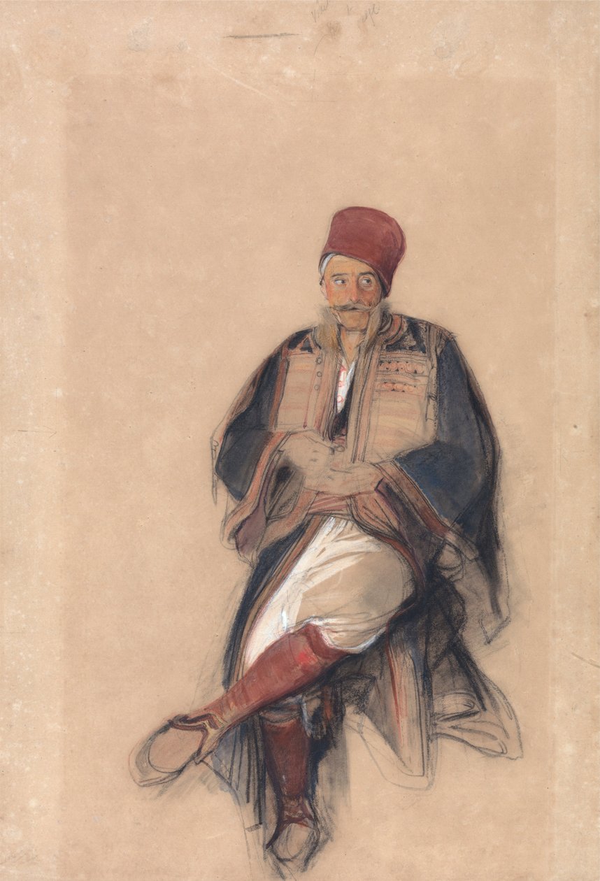 Siedzący Turk autorstwa John Frederick Lewis