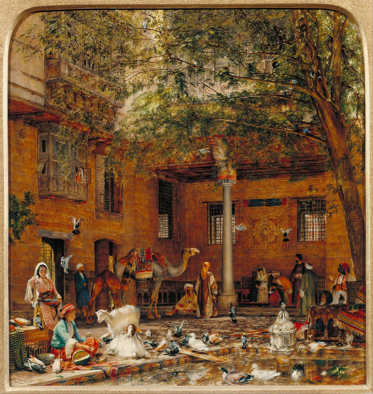 Studium dla Dziedzińca Domu Patriarchów Koptyjskich w Kairze autorstwa John Frederick Lewis