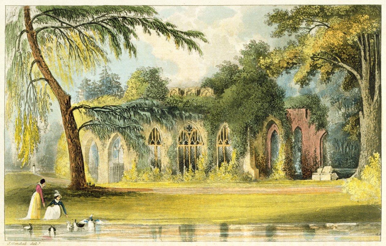 Ruiny, Frogmore, 1828 r. autorstwa John Gendall