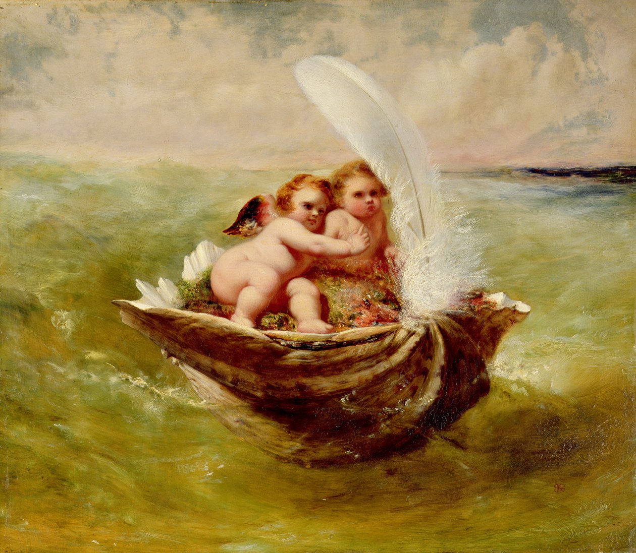 Kupidyn w muszli, ok. 1855-59 autorstwa John George Naish