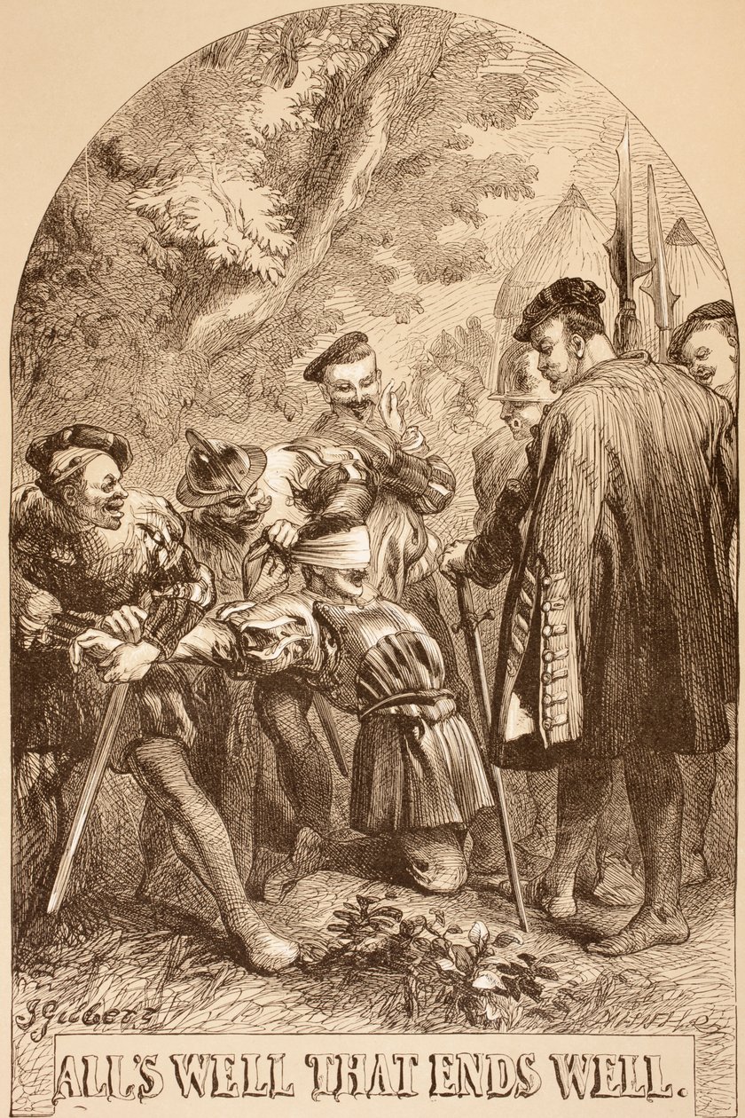 Ilustracja do „Wszystko dobre, co się dobrze kończy” z „The Illustrated Library Shakespeare”, opublikowana w Londynie 1890 autorstwa John Gilbert