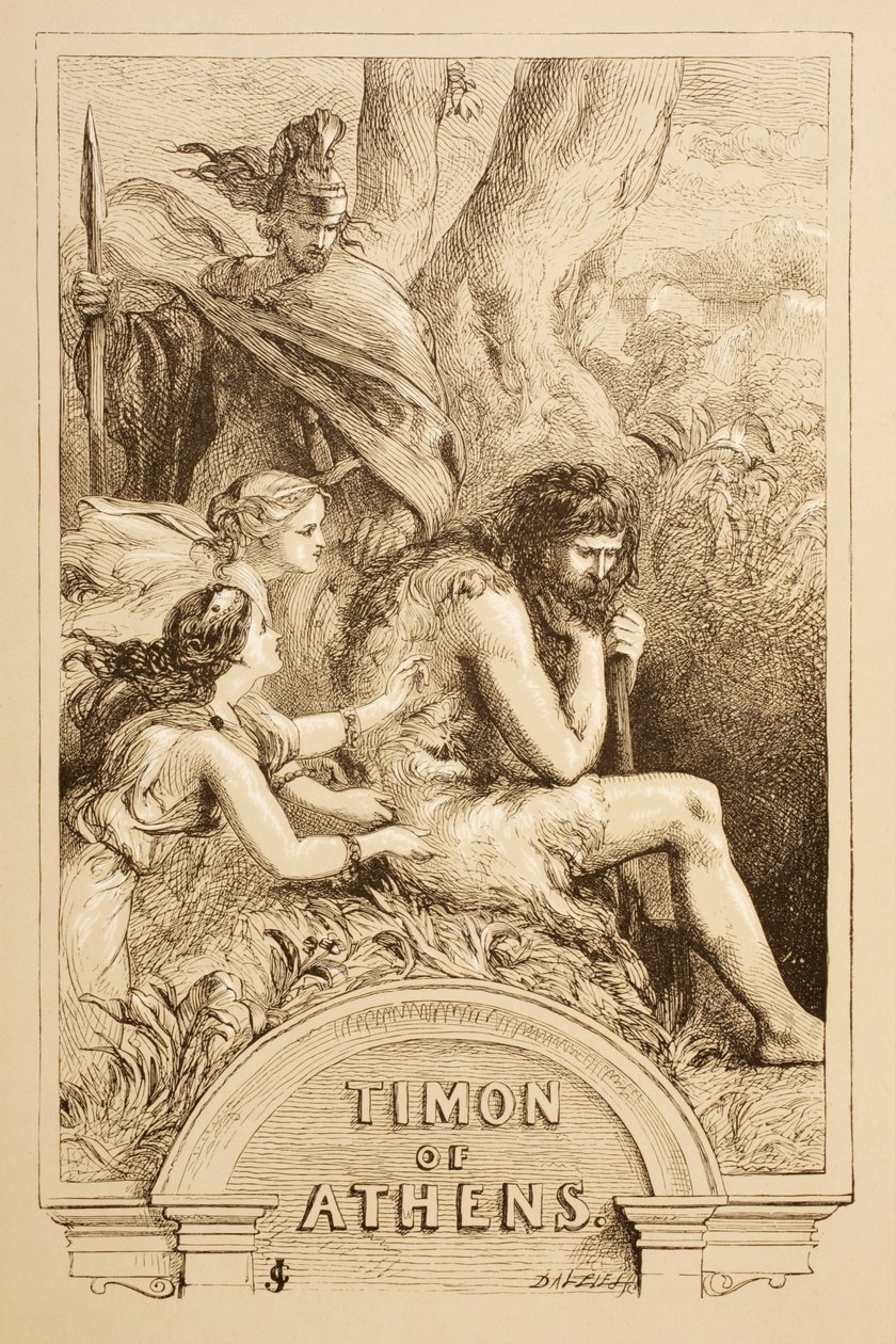 Ilustracja do Timona z Aten z „The Illustrated Library Shakespeare”, opublikowana w Londynie 1890 autorstwa John Gilbert