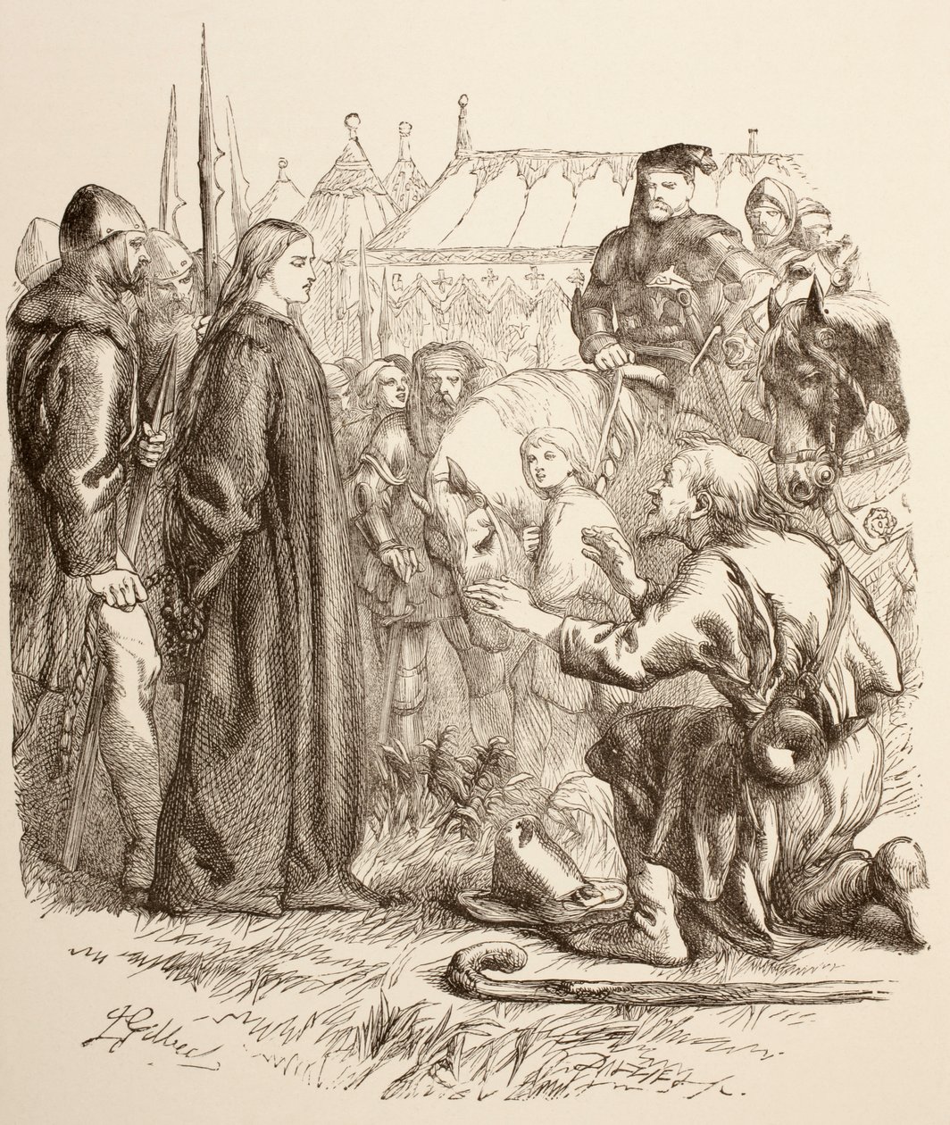 Joan la Pucelle na stosie, 1890 autorstwa John Gilbert