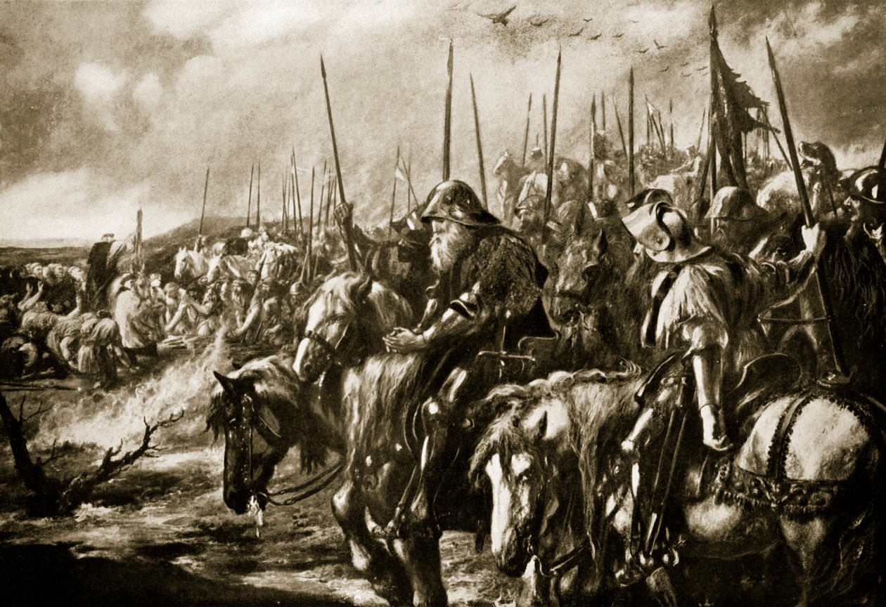 Poranek bitwy pod Agincourt, 1415 autorstwa John Gilbert