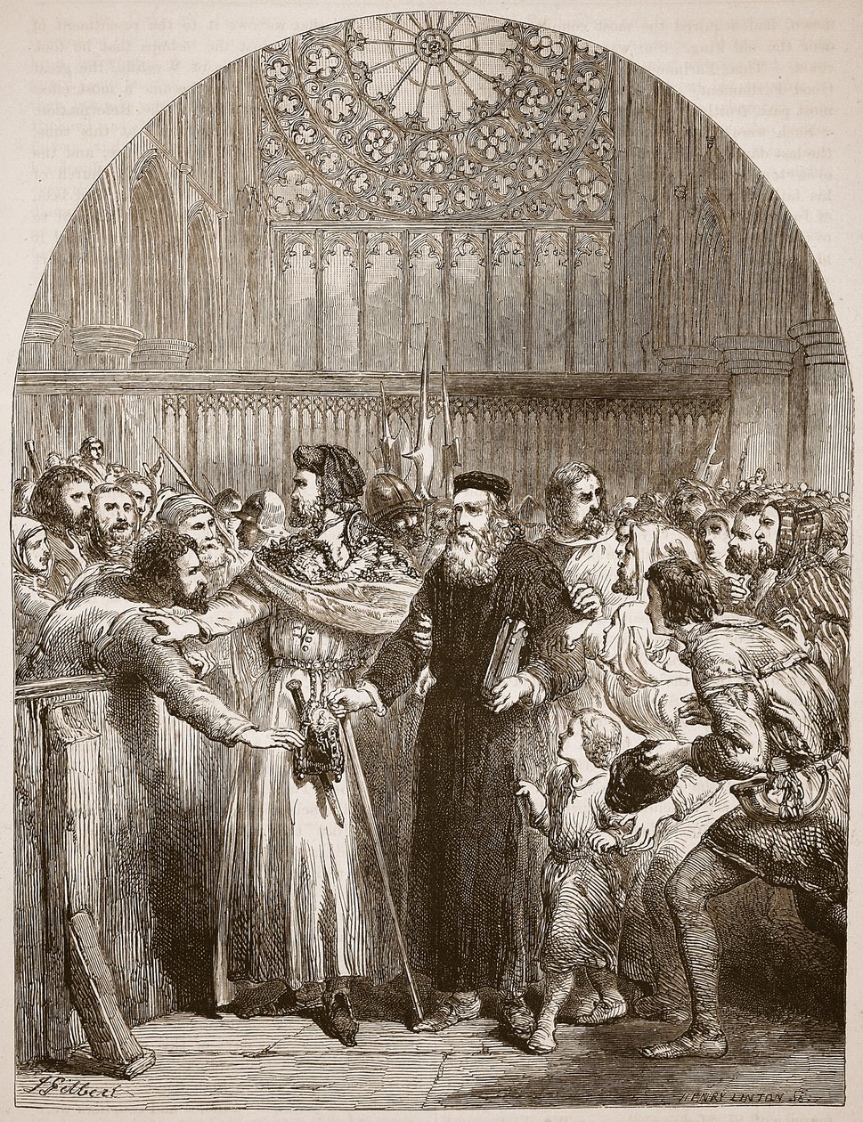 Wycliffe pojawiający się przed prałatami w St Paul