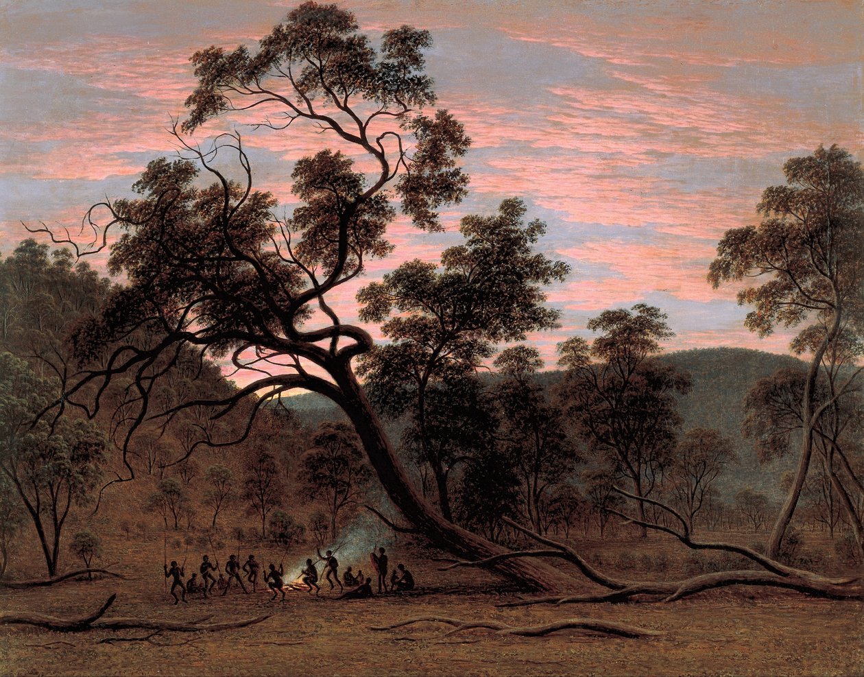 Korboree tubylców z Mills Plains autorstwa John Glover
