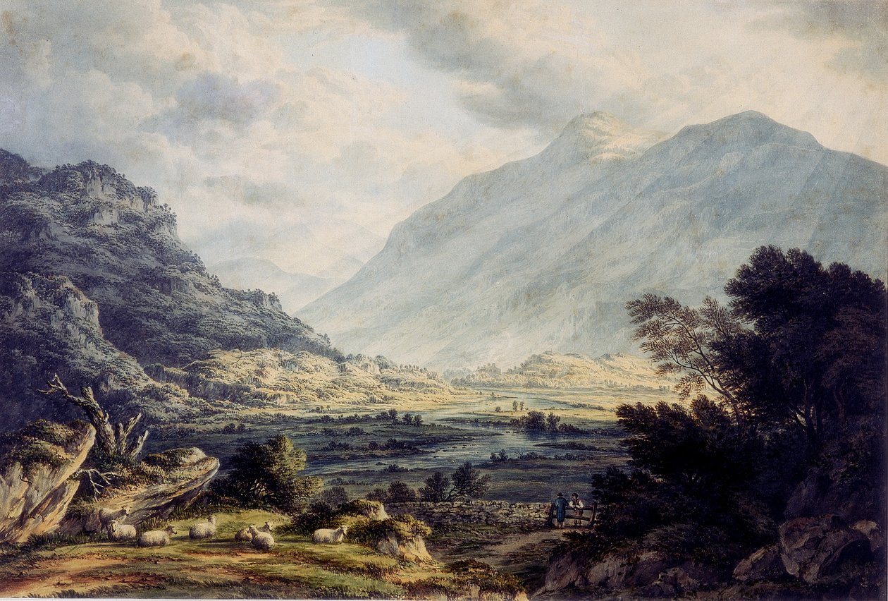 Niedaleko Capel Curig, z widokiem na Mount Snowdon, Walia autorstwa John Glover