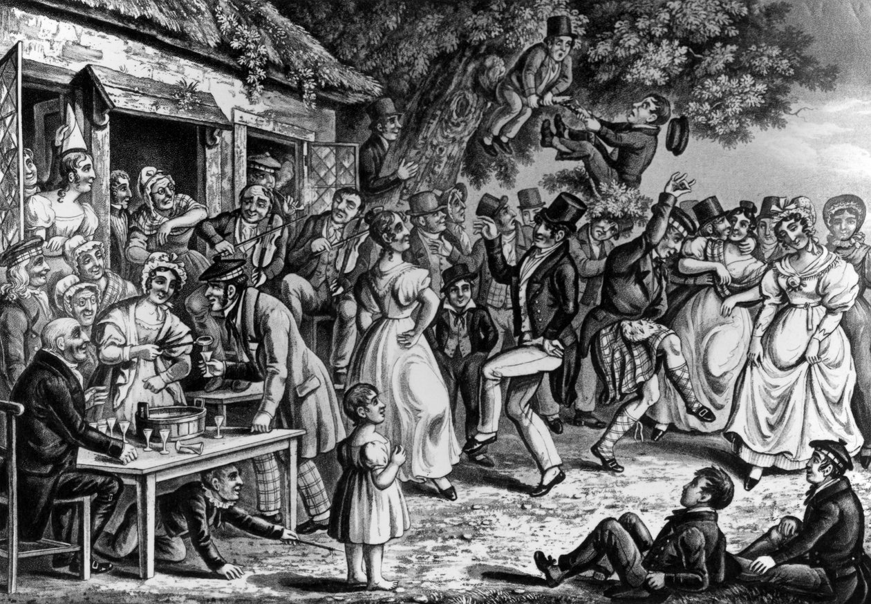 The Shamit Reel, tablica 5 z "The Penny Wedding" Johna Granta, rytowana przez Joshua Gleadah, 1836 autorstwa John Grant