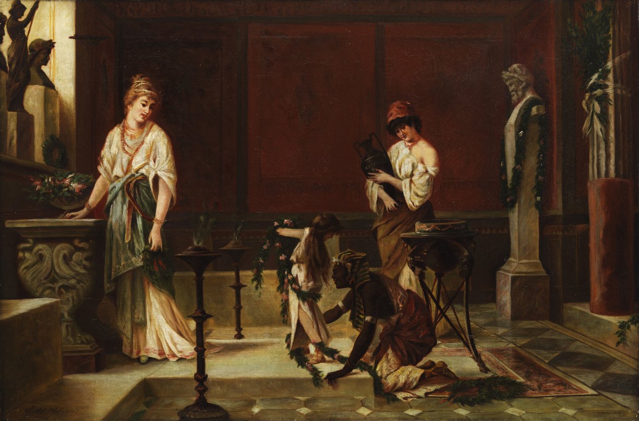 Starożytne rzymskie wnętrze z figurami autorstwa John Haynes Williams