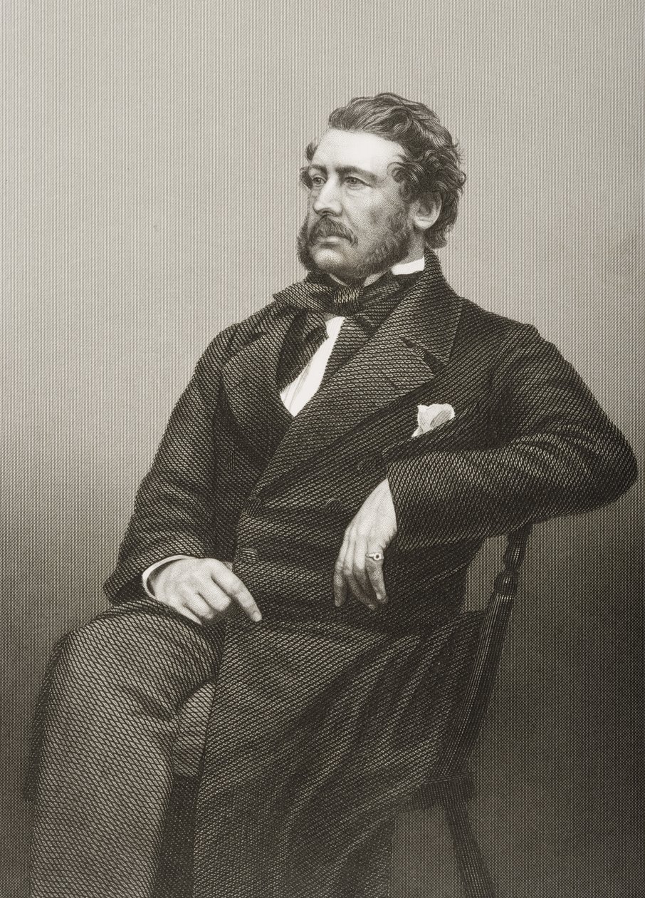 Kapitan William Harrison (1812-60), grawerowany przez D.J. Pound z fotografii, z „The Drawing-Room of Eminent Personages, Volume 2”, wydanej w Londynie, 1860 autorstwa John Jabez Edwin Paisley Mayall