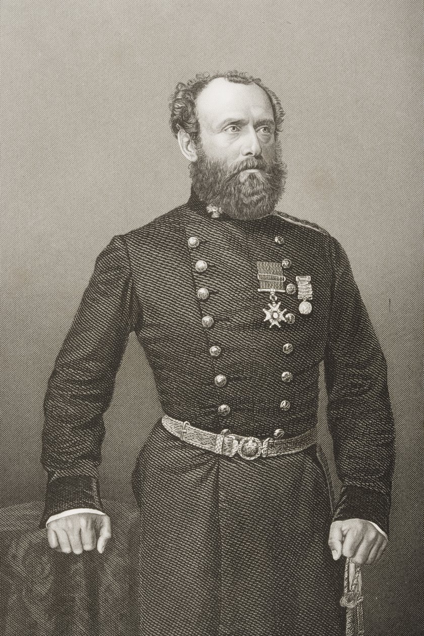 Charles Ash Windham (1810-70), K.C.B., ryty przez D.J. Pound z fotografii z „The Drawing-Room of Eminent Personages, tom 2”, opublikowanej w Londynie, 1860 autorstwa John Jabez Edwin Paisley Mayall