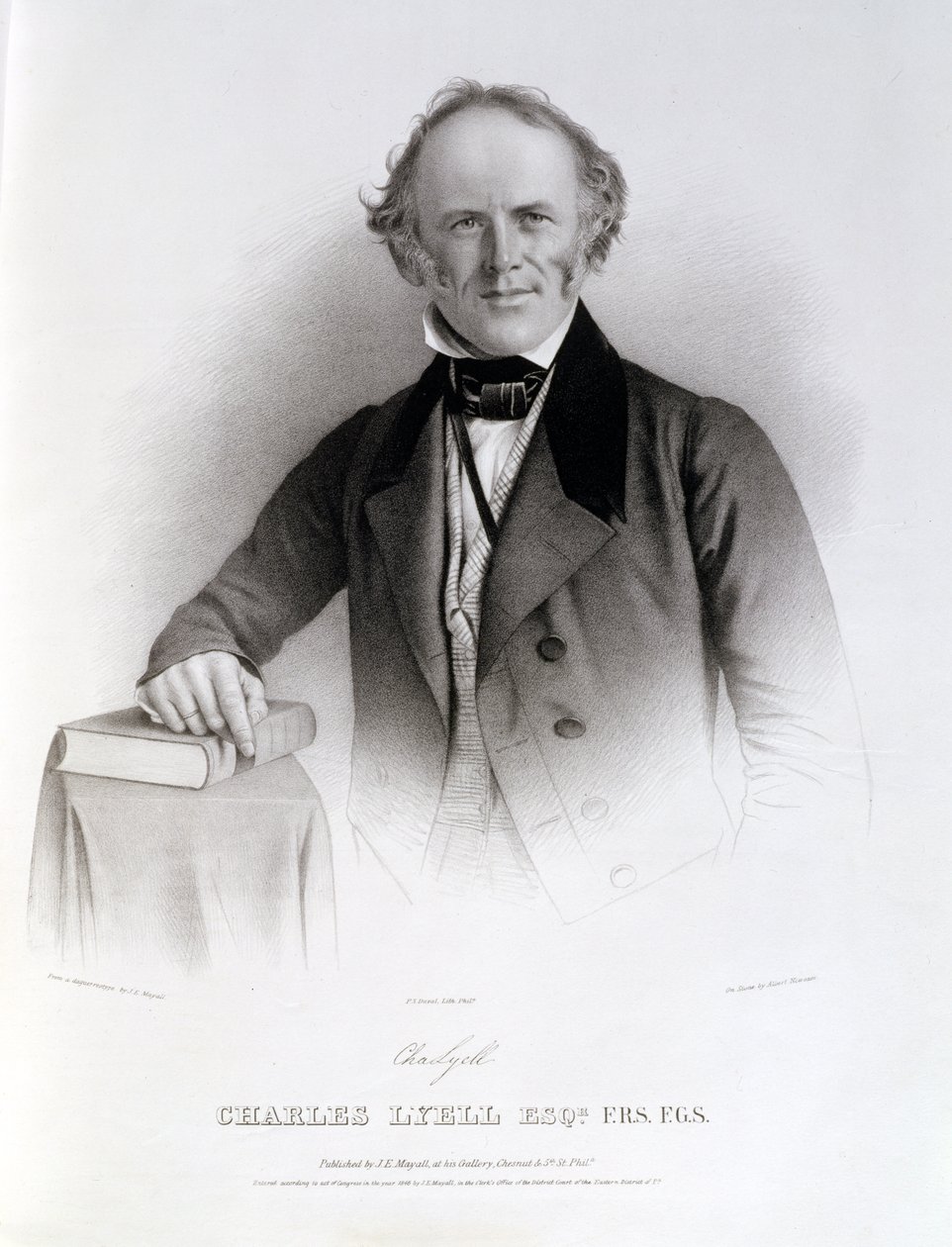 Charles Lyell (1797-1875) grawerowany przez Alberta Newsama autorstwa John Jabez Edwin Paisley Mayall