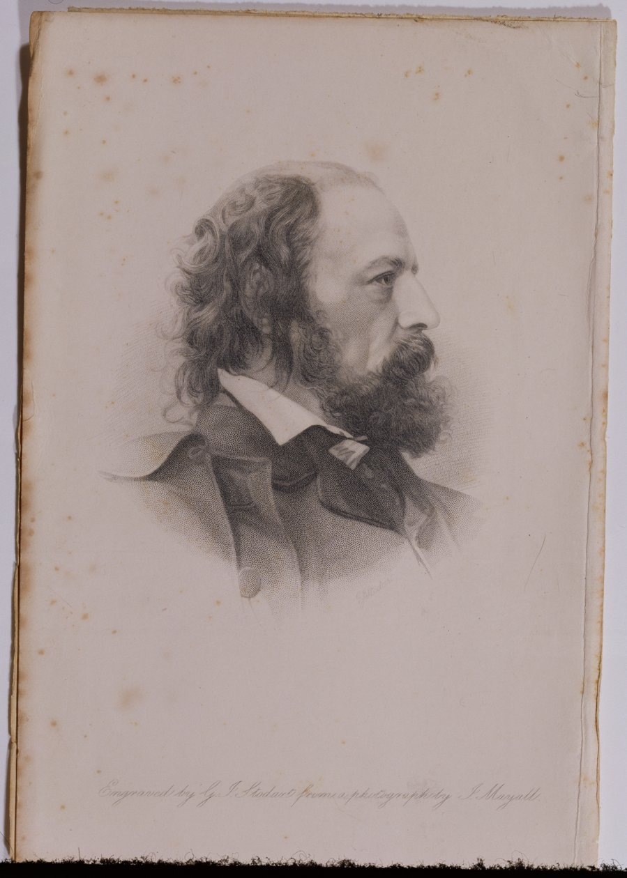 Portret Alfreda, Lorda Tennysona (1809-92) grawerowany przez G.J.Stodart autorstwa John Jabez Edwin Paisley Mayall