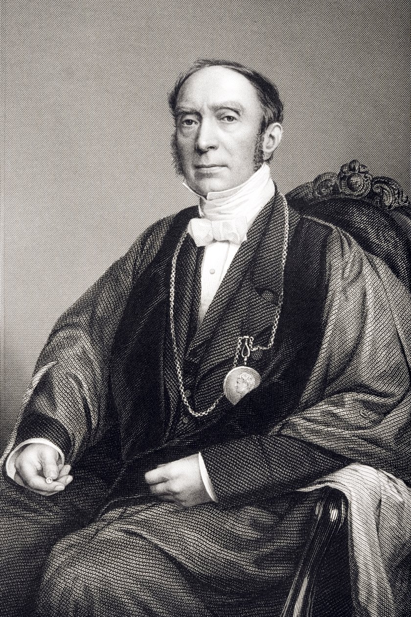 Sir Charles Locke Eastlake (1793-1865) grawerowany przez D.J. Pound z fotografii, z „The Drawing-Room of Eminent Personages, Volume 2”, wydanej w Londynie, 1860 autorstwa John Jabez Edwin Paisley Mayall
