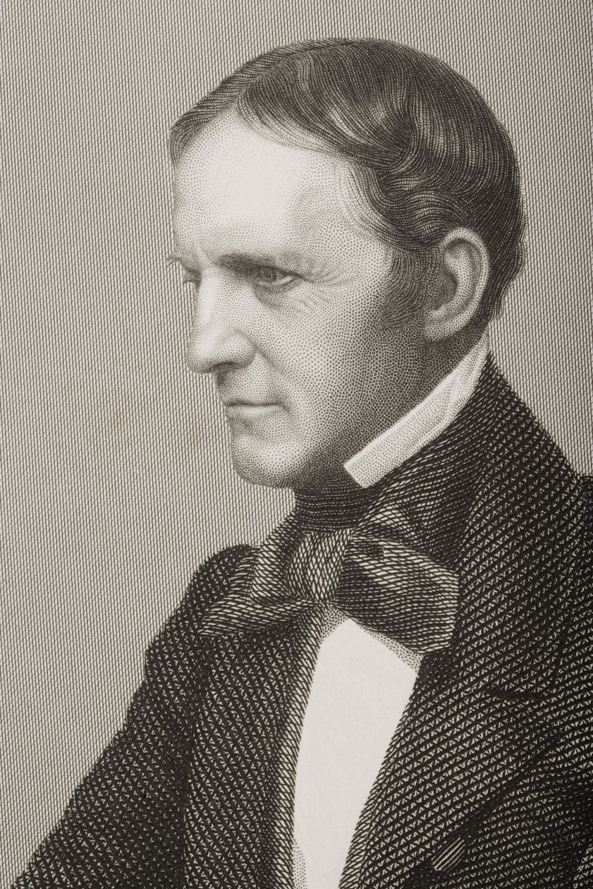 William Hickling Prescott (1796-1859) rytowany przez D.J. Pound z fotografii, z „The Drawing-Room of Eminent Personages, tom 2”, wydanej w Londynie, 1860 (detal z 266385) autorstwa John Jabez Edwin Paisley Mayall