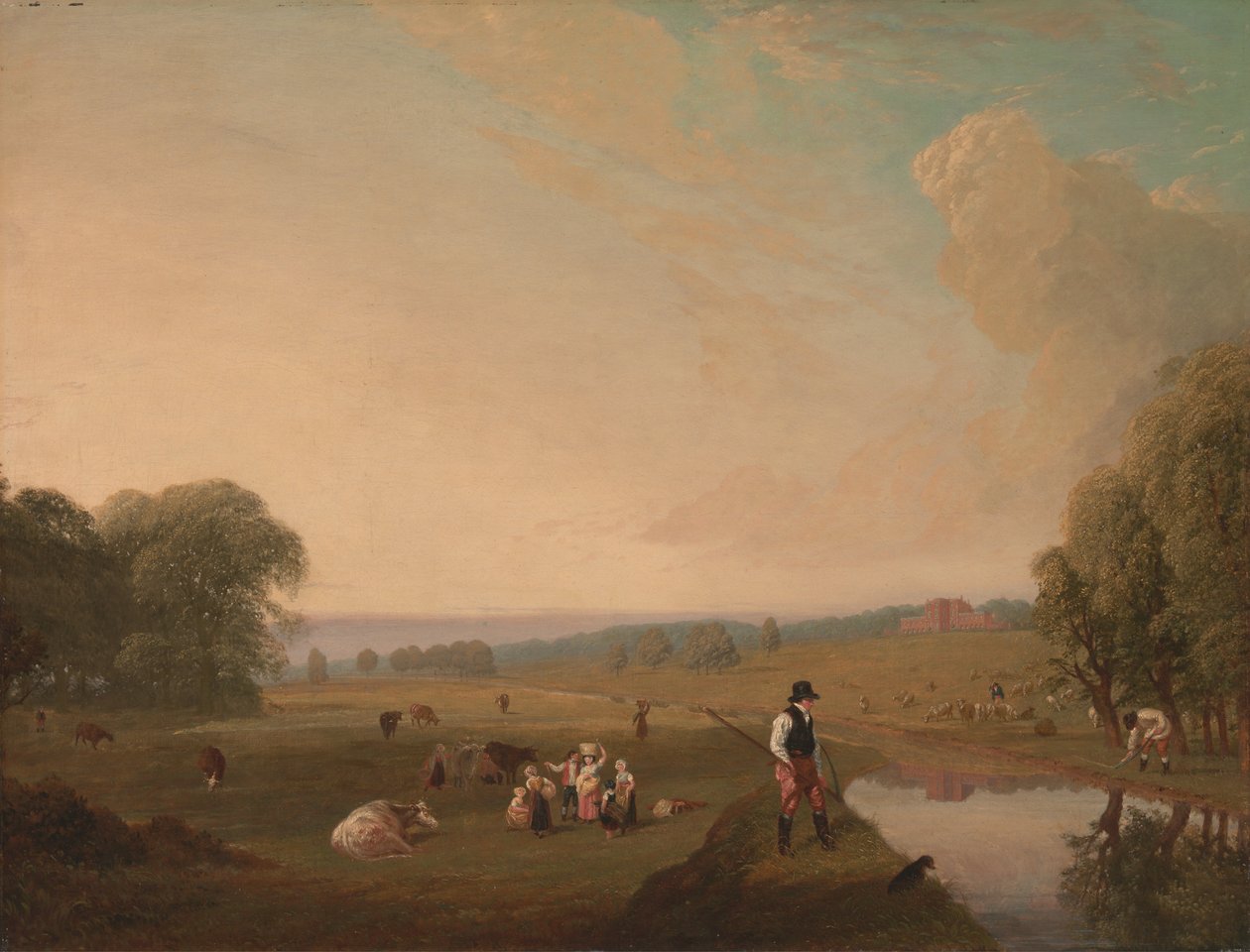 Widok na park Theobalds, Hertfordshire autorstwa John James Chalon