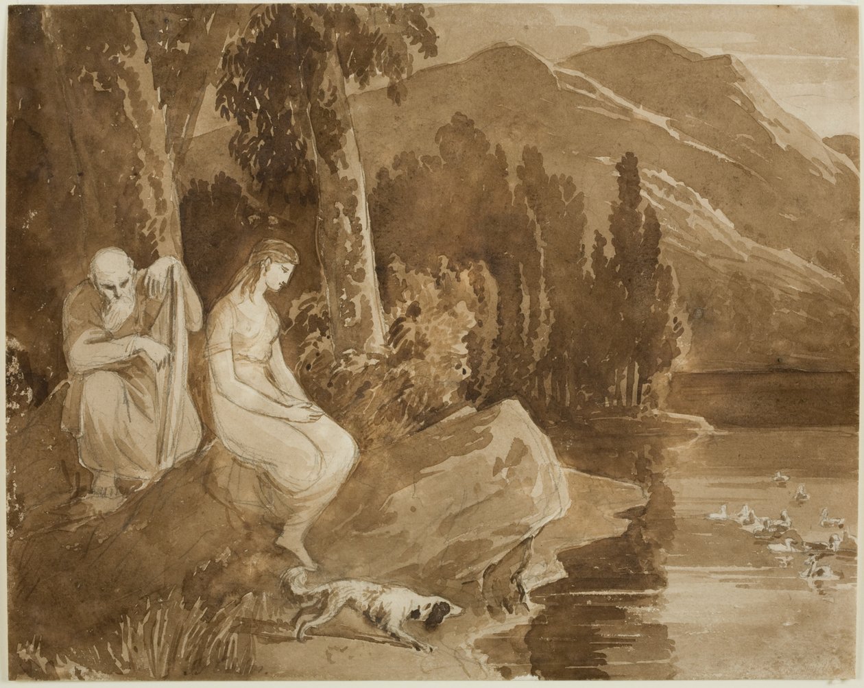 Ilustracja do "Pani Jeziora" (tusz na papierze) autorstwa John James Chalon