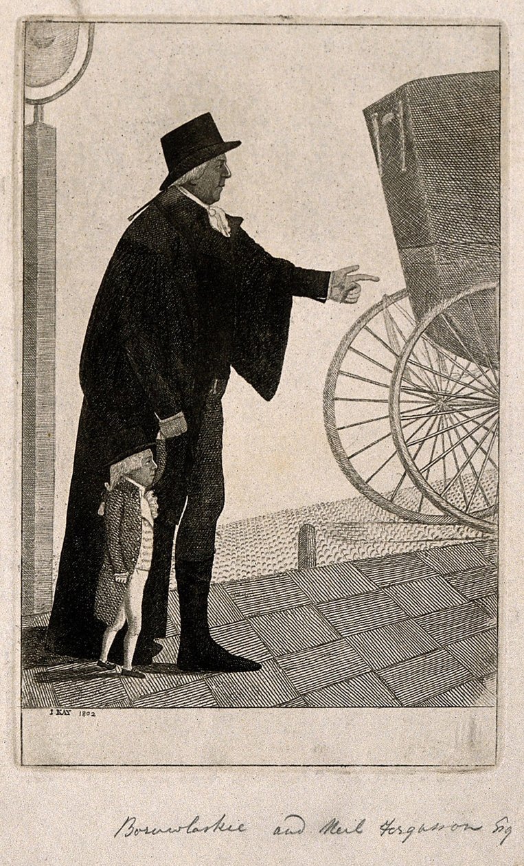 Krasnal Józef Boruwlaski i Neil Fergusson, 1802 autorstwa John Kay
