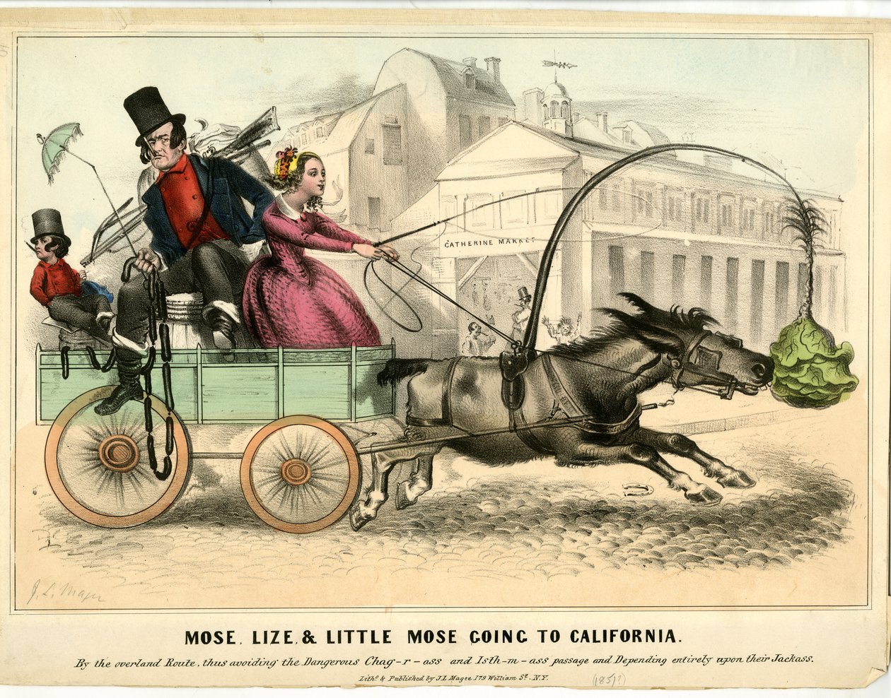 Mose, Lize i Little Mose jadą do Kalifornii, 1849 autorstwa John L. Magee