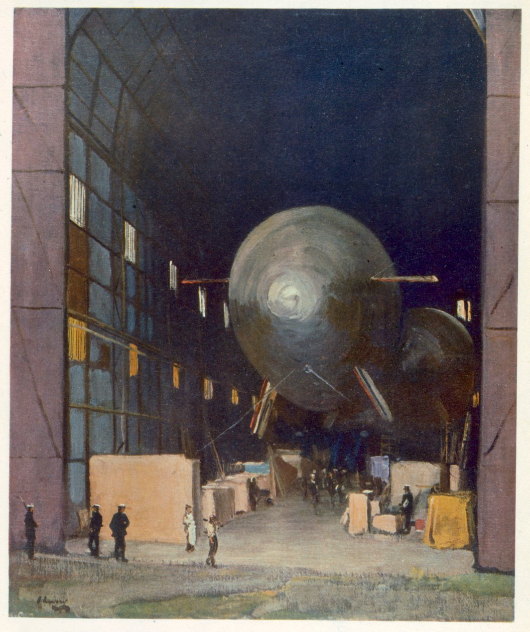 Sterowce, od brytyjskich artystów na froncie, kontynuacja frontu zachodniego, 1918 autorstwa John Lavery